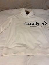 Image of Calvin Klein White Hoodie Unisex Age 16 - New With tags