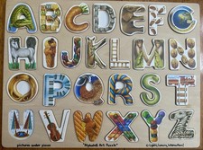 Melissa  Doug Wooden ABC Alphabet Art Puzzle Replacement Pieces Wooden Jigsaw
