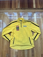 Vintage BRP Ski-Doo Team Jacket Size Large Yellow Fleece Lined 1/4 Zip Snowboard