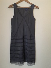 Gap Mini Cocktail Dress Womens 0 Black Classi LBD Sheer Panel Night Out Clubwear