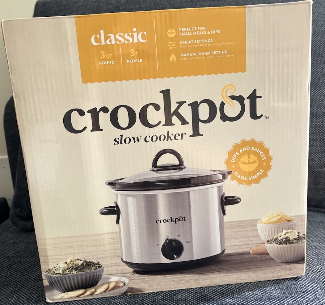 Crockpot SCR300-S-BR 3qt Stainless Steel Slow Cooker, 3 Heat