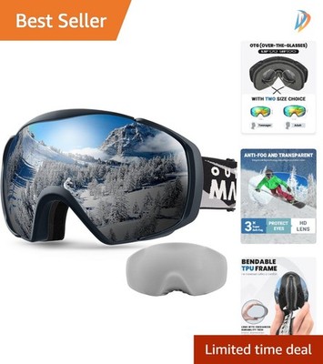 Versatile Ski Goggles for Men & Women, Anti-Fog & 100% UV Protection Included