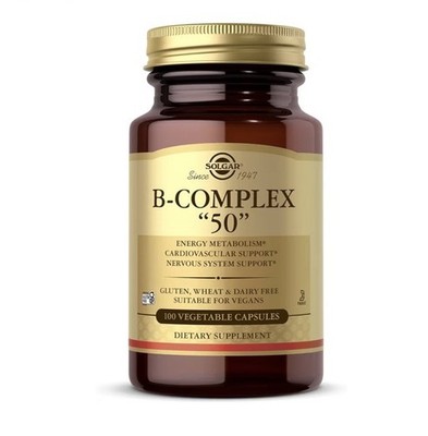 Solgar B-Complex ''50'' 100 Vegetable Capsules, Energy Metabolism