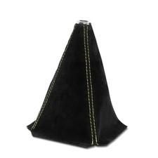 Car Shift Knob Dust Cover, Car Shift Boot, Leather Gear Black yellow/Suede