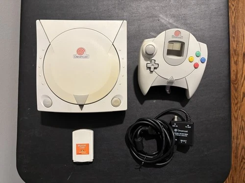 Dreamcast Sega HKT-3020 Video Game Console + OEM Controller VMU & Hookup Tested