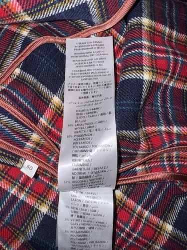 Authentic Gucci Wool Blend Red Plaid Crest Jacket Men’s Size 50 L Made In Italy - Picture 17 of 19