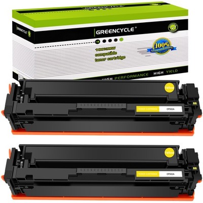 2PK Yellow Toner Fit for HP CF502A 202A Color LaserJet Pro M254dn M254nw Printer