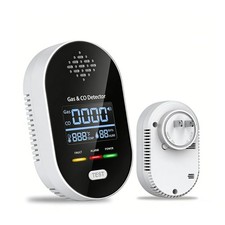 4-in-1 Carbon Monoxide and Natural Gas Detector, CO and Combustible Gas, Temp...