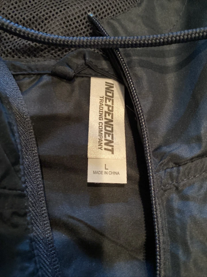 Jaqueta de chuva masculina nova em folha grande 2 tons Golden Road com capuz Los Angeles - Imagem 3 de 4