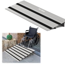 2" Rise Door Threshold Ramp with Updated Fixable Screws, Stable Portable Whee...