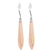 2Stk Nr.1 Malpalette-Messer Aus Edelstahl Mit Spitzem Spatel Und Buchenholzgriff