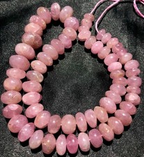 Rare Natural Pink Morganite Smooth Rondelle Beads Earth Mined Morganite Gemstone