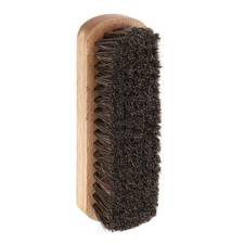 Shoe Cleaning Brush 6" x 2" Beech Wood Horsehair Boot Polish Brushes Brown