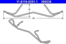 Feder  Bremssattel vorne Ate 11.8116 0351.1 für SEAT SKODA VW