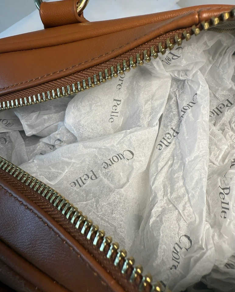 Bolso de mano Cuore & Pelle Celeste en color marrón coñac Foto 4 de 4