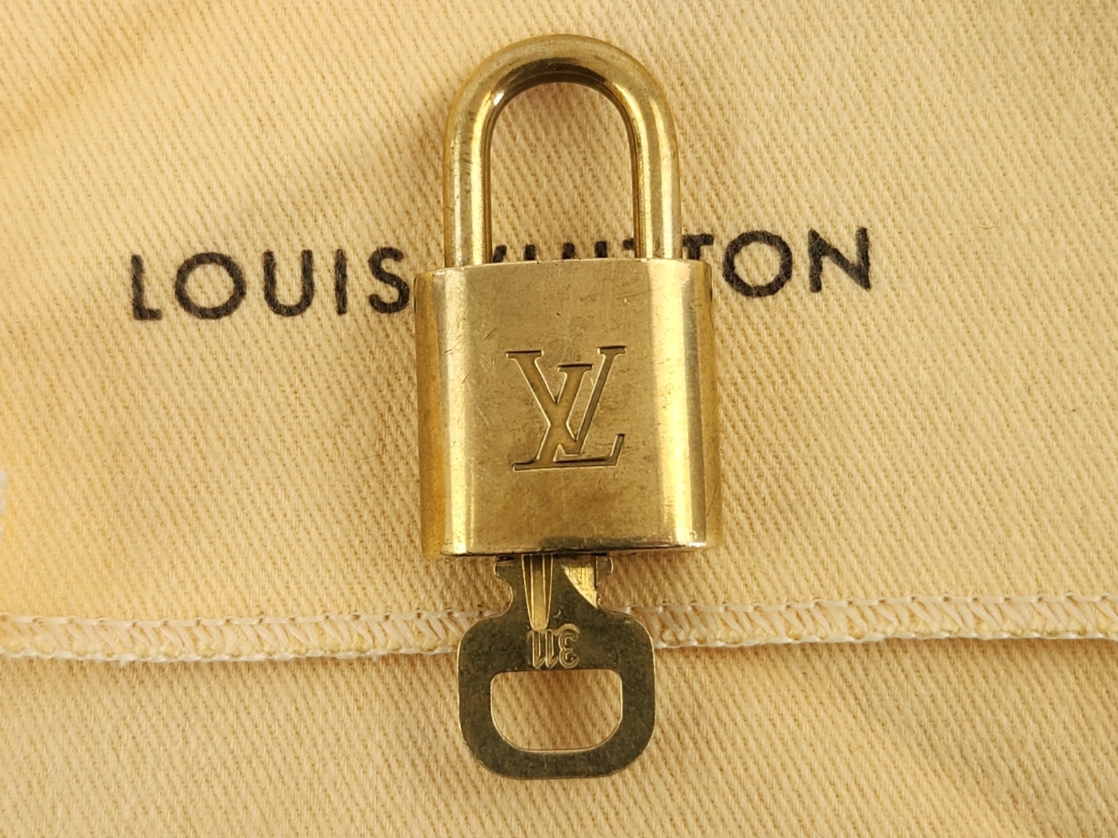 Authentic Louis Vuitton PadLock Solid Lock Key Br… - image 18