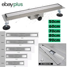 Edelstahl Duschrinne Bodenablauf Abflussrinne Flach Duschablauf Komplettset 9in1