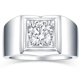 2 Ct VVS1 White Round Moissanite Engagement Men's Ring Sterling Silver Size 9