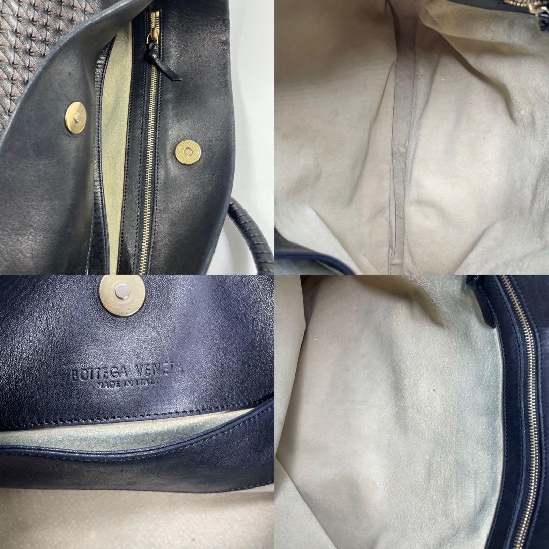 Bottega Veneta Women's Shoulder Bag Hobo Leather Intrecciato Black Vintage thumbnail 19