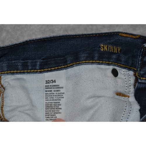 American Eagle Jeans Mens Size 32 x 34 Skinny Fit Denim Blue Cotton AE - Picture 4 of 9