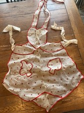 Vtg Sweetheart Sheer Apron W/ Hearts, Clubs MCM Kitchen Cottage Core- Adorable