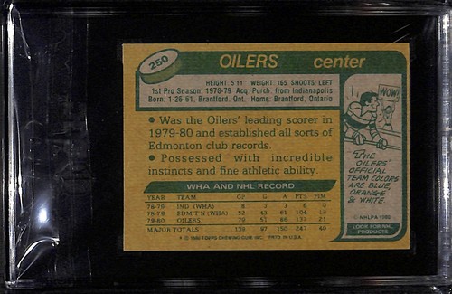 1980-81 Topps #250 Wayne Gretzky - Edmonton Oilers - SGC 6 - Picture 2 of 2