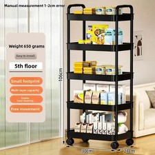 5-Layer Kitchen Storage Shelf,Mobile Trolley,Floor Standing Multi-Layer Storage 