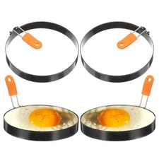4Pcs Egg Rings 6" Nonstick Pancake Cooking Ring with Silicone Handle
