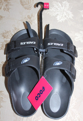 Philadelphia Eagles NFL Rubberized Double Buckle Black Birkens style sandals XL