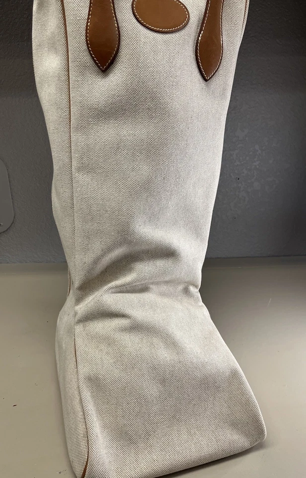 罕见 Hermes 马术复古帆布和皮革包 ProRider 靴子包4200 美元 — 第 2/4 张图片