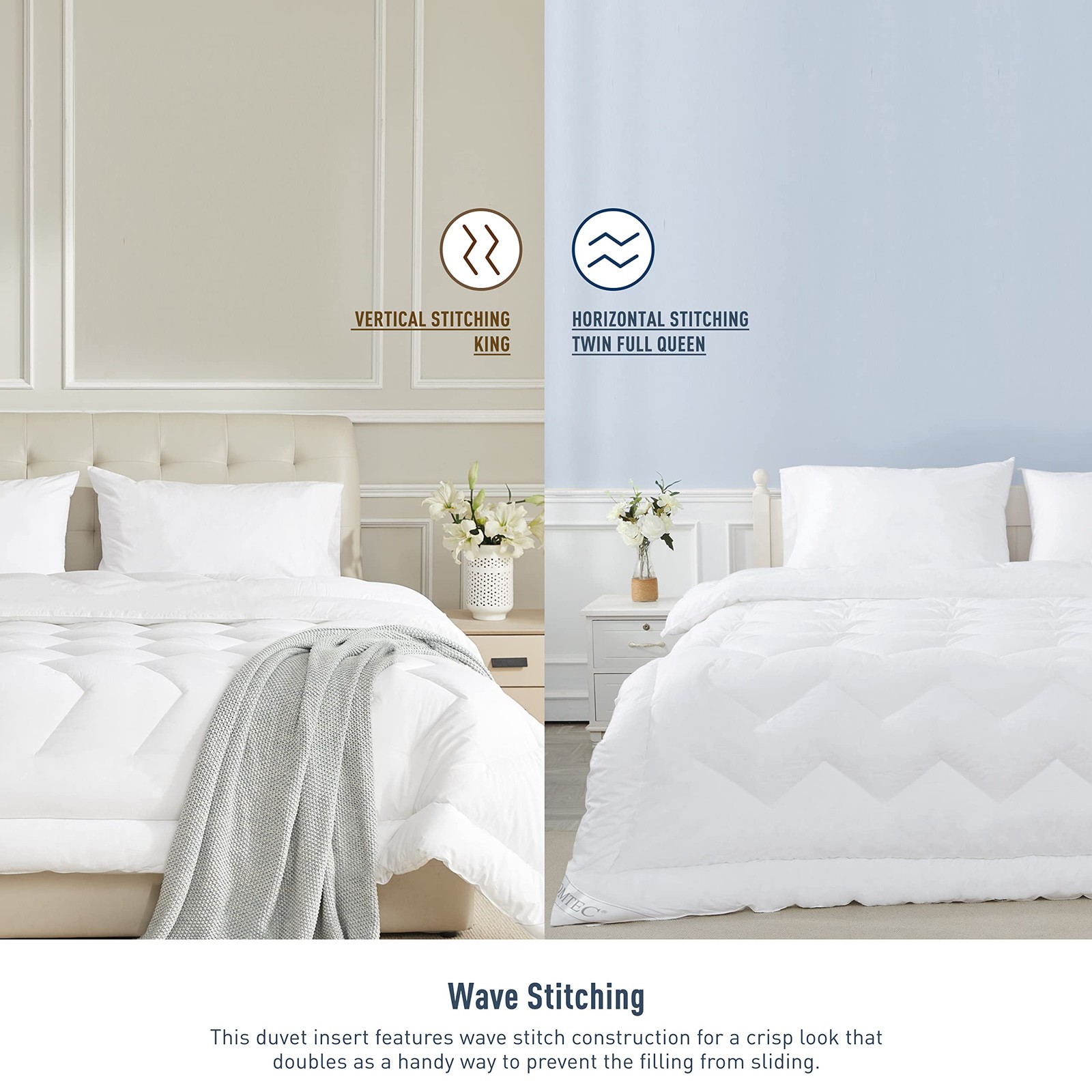 Duvet Insert Cotton Comforter Queen Size White Down Alternative Duvet Insert ...