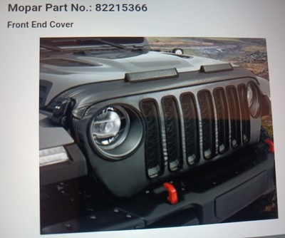 Mopar 82215366 Front End Cover 2019-2024 Jeep Wrangler 2020-2024 Gladiator 