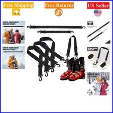 4 Pcs Ski Boot  Snowboard Gear Straps, Adjustable Nylon Shoulder Leash