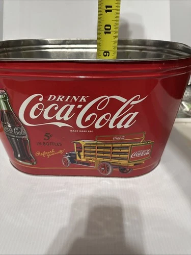 Coca Cola Tin Ice Chest Bucket Vintage Collectible