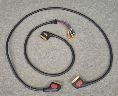 Oehlbach RGB100 Scart/3xCinch RGB Videokabel 1m + Monitor-HiFi Scart Kabel 1,50m