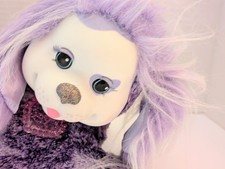 Vintage Puppy Surprise With 3 Puppies Purple With Pink Collar Puppy Dog