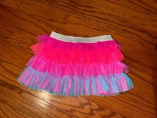 Girls Freestyle By Danskin Dance Neon Pink Blue Purple Ruffle Tiered Skirt 7/8