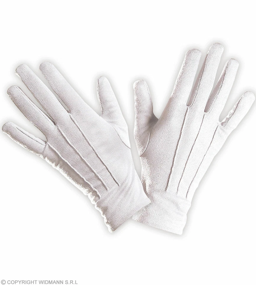 Weiße Handschuhe - Paar Handschuhe in weiß - Weihnachtsmann Zauberer - Bild 2 von 4