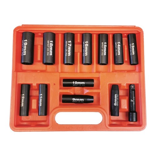 13 pcs 3/8" Drive Deep Impact Socket 65mm Long 8-19 mm Metric Tool Set CR-MO NEW - Picture 4 of 8
