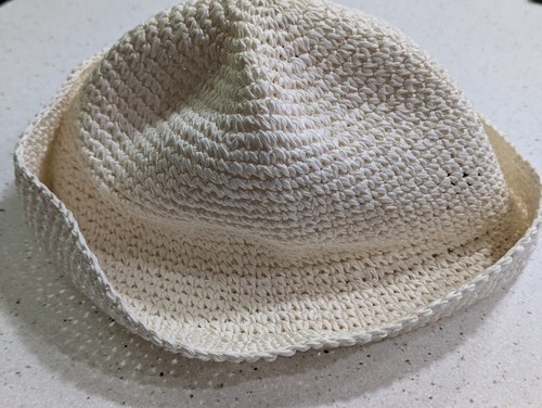 Scala Gal Cream with Blue Butterfly 100% Paper Straw Bucket Hat Women's - Picture 6 of 9