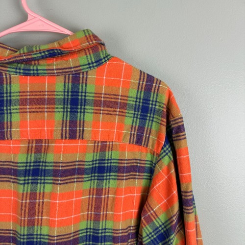 The Vermont Flannel Company Shirt Womens 2XL Button Up Mountain USA Made Orange - Picture 9 of 9