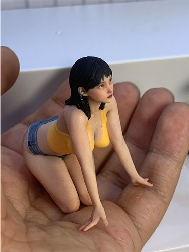 1/16 Miniature Figure Cat Bikini shorts girl Scene Prop Doll For Car Model Toy - Picture 8 of 17