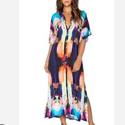 Stillwater The High Slit Shirt Dress Crystal Prism small | eBay