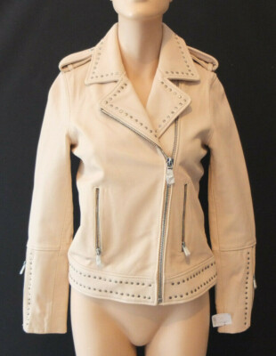 * ZAPA PARIS Echt Leder Biker Jacke Gr. 36 S NEU Iconic Edition Beige