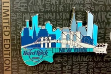 2022 HARD ROCK HOTEL NEW YORK CITY BROOKLYN BRIDGE SKYLINE GUITAR LE PIN