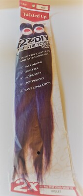 X-Pression Braid Hair Outre 100% Kanekalon Twisted Up DIY Prestretched 50'' #Viol