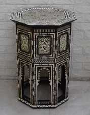 Luxury Moroccan Handmade 28" Wood Side Table, Coffee & End Bedside Inlaid Table