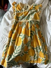 Tea Girls 5 Dress Yellow Flowers Excellent 
