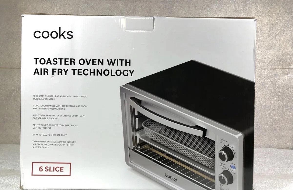 Cooks 6-Slice Brushed Stainless Steel Toaster Oven With Air Fry  22326/22326C, Color: Brushed Stainless - JCPenney