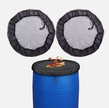1/2Pcs Mesh Cover for Rain Barrel Water Collection Buckets Cover with Drawstring
